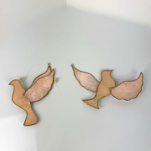 Vintage Silvestri Capiz Shell Dove Ornaments Set of 2 - Picture 6 of 10